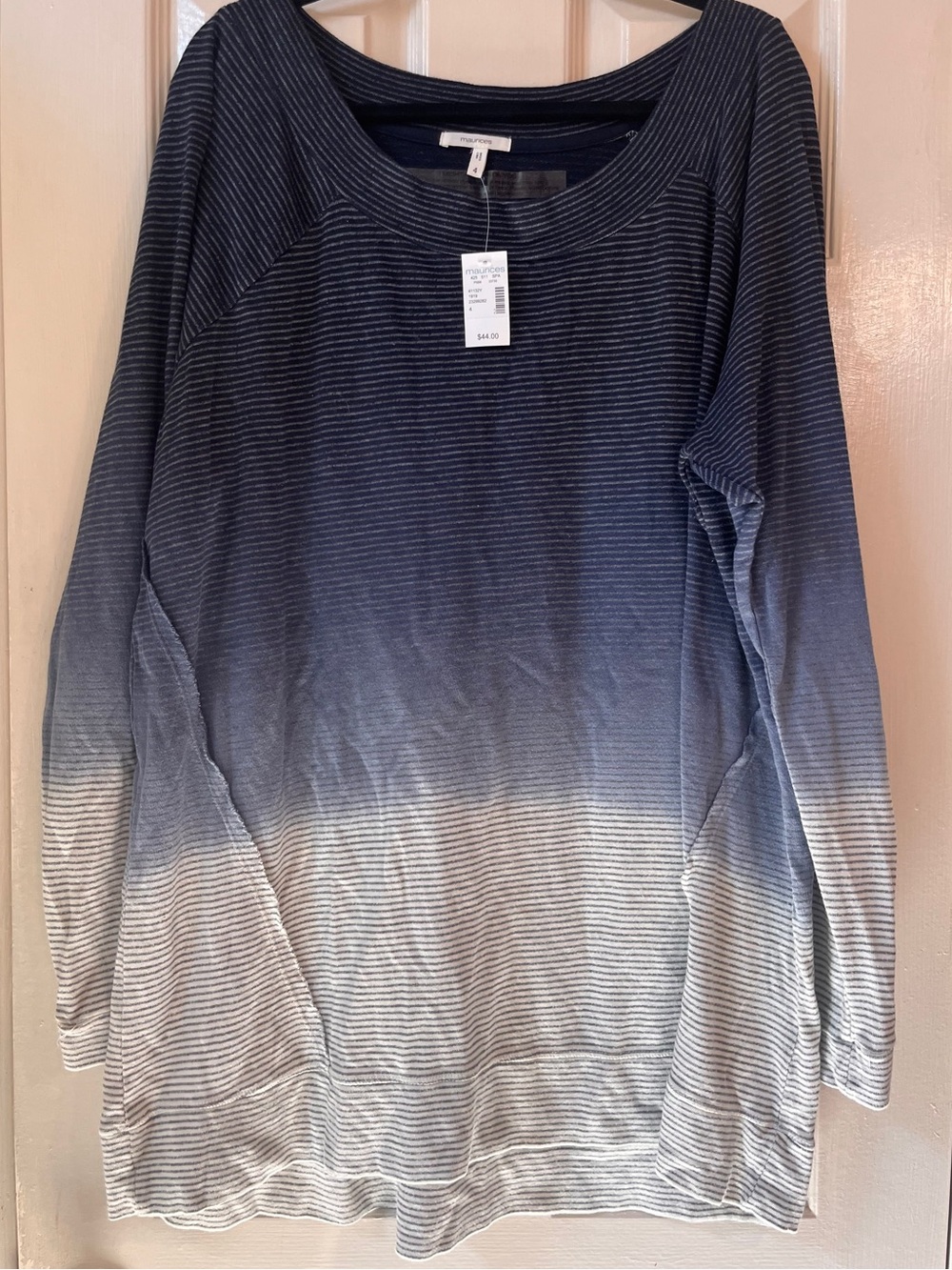 NWT Maurice’s Striped Ombre Long-Sleeve Sweater - Blue/White
